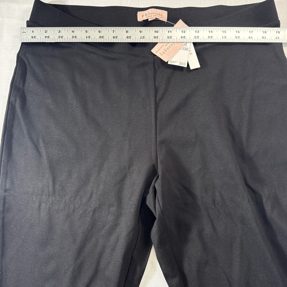 Philosophy Woman Black Pull On Tapered Leg Pants Plus Size 2X NWT Stretch Knit - Picture 4 of 9